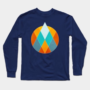 Geometric Orange Mountain Long Sleeve T-Shirt